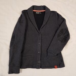 Mini Cooper Knit Jacket Blazer Cardigan Womens Small Union Jack